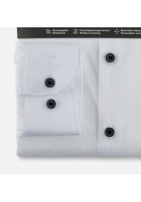 OLYMP Level Five 24/Seven 2066, Fehér Hosszú Ujjú Ing, Body fit, Modern Kent