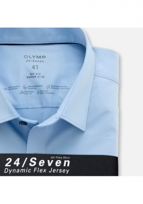OLYMP No. Six 24/Seven 2503, Kék Hosszú Ujjú Ing, Super slim, Urban Kent