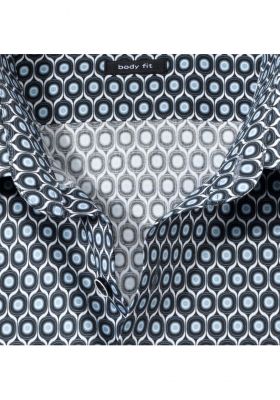 OLYMP Level Five 2102, Fekete Hosszú Ujjú Ing, Body fit, New York Kent