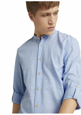 TOM TAILOR DENIM Patterned 5146, Kék Hosszú Ujjú Ing