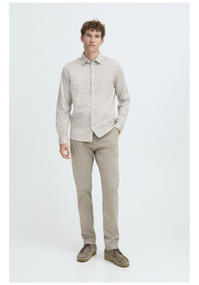 CASUAL FRIDAY Nilo 5589, Bézs Aprómintás Hosszú Ujjú Ing