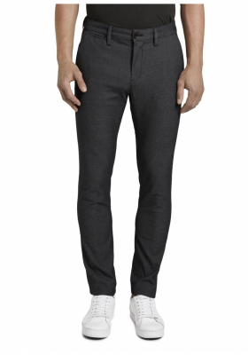 TOM TAILOR Structure 1165, Fekete Chinonadrág