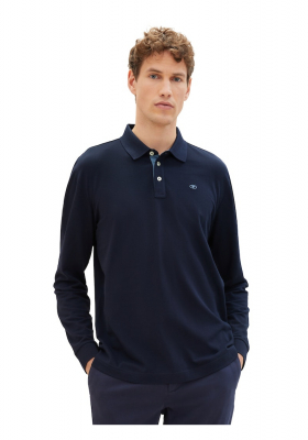 TOM TAILOR 1086, Sötétkék Hosszú Ujjú Ingpóló