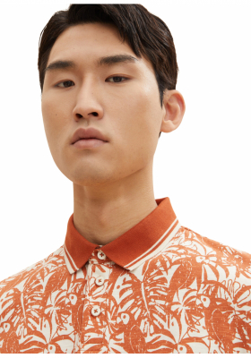 TOM TAILOR Tropical 1634, Narancssárga Rövid Ujjú Ingpóló