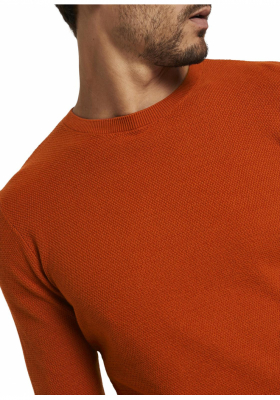 TOM TAILOR Fine Structured Sweater 0319, Narancssárga Kötött Pulóver