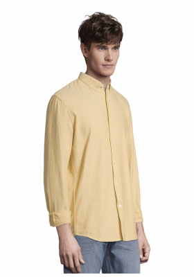 TOM TAILOR DENIM Twill 6873, Sárga  Hosszú Ujjú Ing