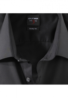 OLYMP Level Five 7060, Fekete Hosszú Ujjú Ing Body fit, New York Kent