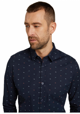 TOM TAILOR Waves 9804, Kék  Hosszú Ujjú Ing