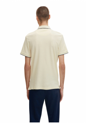 TOM TAILOR Waffle 396, Bézs Rövid Ujjú Ingpóló