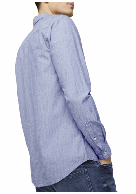 TOM TALOR Dobby 3882, Kék Hosszú Ujjú Ing