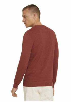 TOM TAILOR Structure 6500, Barna Kötött Pulóver