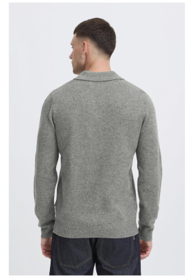 BLEND Branko 0276, Szürke Kötött Pulóver