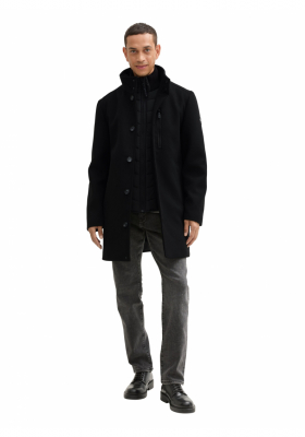 TOM TAILOR 3708, Fekete Szövetkabát