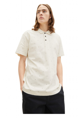 TOM TAILOR DENIM 5287 Fehér Rövid Ujjú Ingpóló Smiley