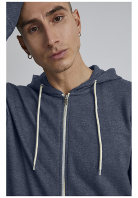 BLEND Noah 1628, Zippes-Kapucnis Pulóver, Világoskék