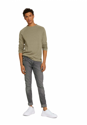 TOM TAILOR DENIM Raglan 8335, Zöld Kötött Pulóver