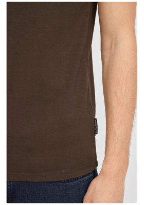 CASUAL FRIDAY David 3063, Sötétbarna Rövid Ujjú Póló