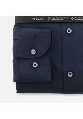 OLYMP Level Five 24/Seven 2066, Kék Hosszú Ujjú Ing, Body fit, Modern Ken