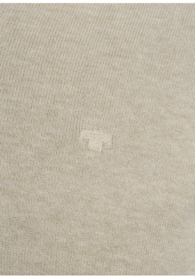 TOM TAILOR Basic V-Neck 2820, Bézs Kötött Pulóver