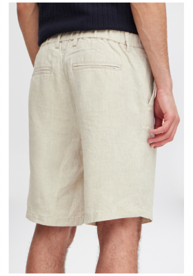 CASUAL FRIDAY Pandrup 5166, Krémszínű Lenvászon Rövidnadrág