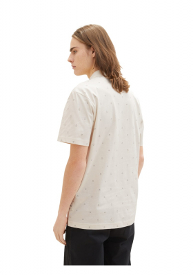 TOM TAILOR DENIM 5287 Fehér Rövid Ujjú Ingpóló Smiley