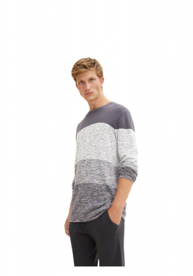 TOM TAILOR DENIM 2326 Sötétszürke Kötött Pulóver