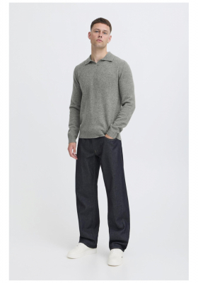 BLEND Branko 0276, Szürke Kötött Pulóver