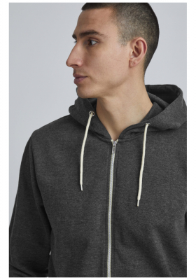 BLEND Noah 1628, Zippes-Kapucnis Pulóver, Szürke