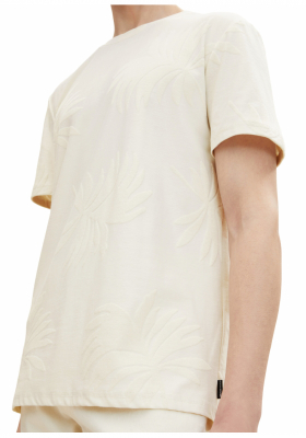 TOM TAILOR DENIM Jacquard 3328, Bézs Rövid Ujjú Póló