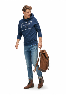 TOM TAILOR DENIM Mottled Hoodie 5054, Kék Kapucnis Pulóver
