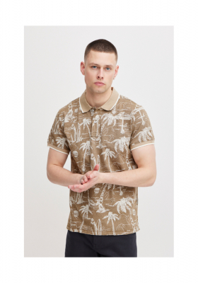 BLEND 6905, Barna Mintás Rövid Ujjú Ingpóló