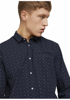 TOM TAILOR DENIM Pocket 6646, Sötétkék Hosszú Ujjú Ing