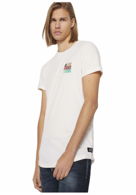 TOM TAILOR DENIM Be Part 3829, Fehér Rövid Ujjú Póló