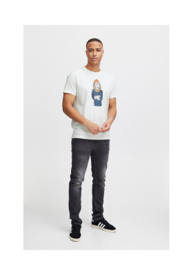 BLEND 6805, Fehér, Nyomtatott Oroszlános Rövid Ujjú Póló