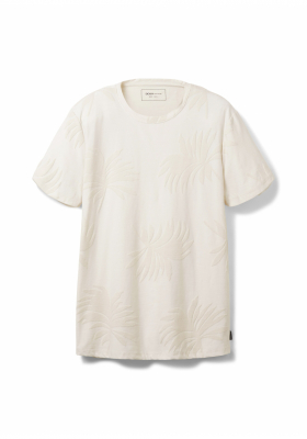 TOM TAILOR DENIM Jacquard 3328, Bézs Rövid Ujjú Póló