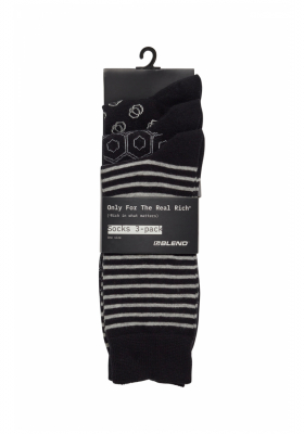 BLEND 3-Pack 4657, Fekete Mintás Magasszárú Zokni