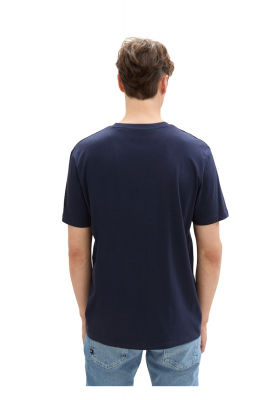 TOM TAILOR DENIM 3491, Sötétkék Rövid Ujjú Póló