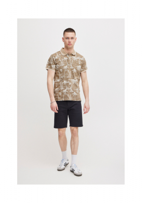 BLEND 6905, Barna Mintás Rövid Ujjú Ingpóló