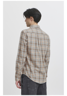 CASUAL FRIDAY Antons 5585, Szürke Barna Kockás Hosszú Ujjú Ing