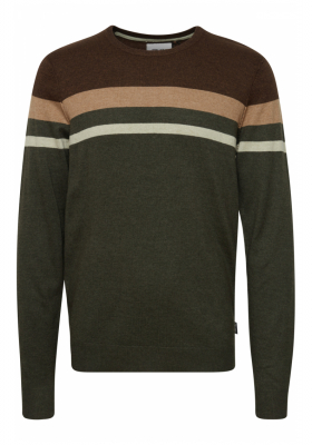 BLEND 6090, Barna Csíkos Kötött Pulóver