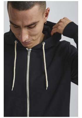 BLEND Noah 1628, Zippes-Kapucnis Pulóver, Fekete