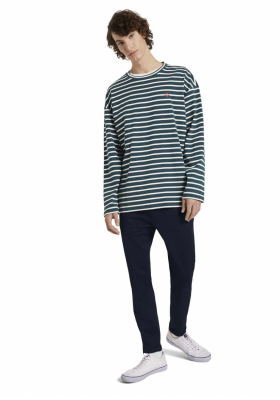 TOM TAILOR DENIM Chinos w. Zips 3663, Kék Chinonadrág