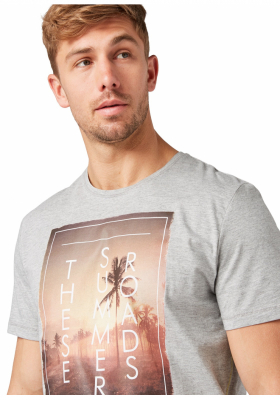 TOM TAILOR Roads 0787, Szürke Rövid Ujjú Póló