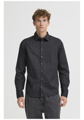 CASUAL FRIDAY Tauson,6058 Fekete, Mintás Hosszú Ujjú Ing 
