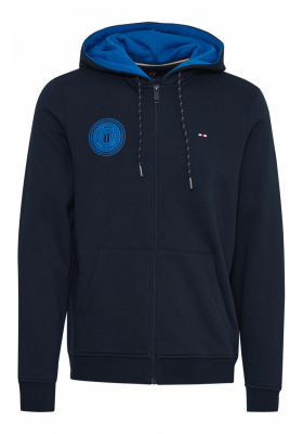 FQ1924 William 0714, Kék Cipzáros Kapucnis Pulóver