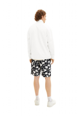 TOM TAILOR DENIM 6283, Fekete Nyomott Mintás Rövidnadrág