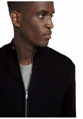 TOM TAILOR Structure 6503, Fekete Kötött Kardigán