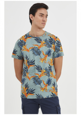 BLEND Flowers 2053, Zöld Rövid Ujjú Póló