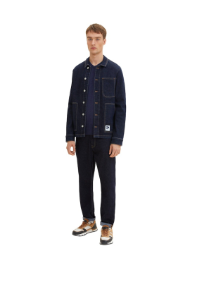 TOM TAILOR Basic V-Neck 7665, Kék Melanzs Kötött Pulóver