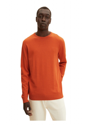 TOM TAILOR 7661, Narancssárga Kötött Környakú Pulóver